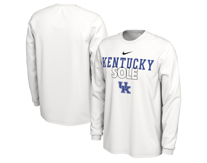  Kentucky Wildcats Nike 2023 On Court Bench Long Sleeve T-Shirt - White