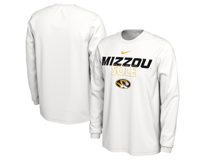  Missouri Tigers Nike 2023 On Court Bench Long Sleeve T-Shirt - White