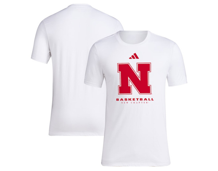  Nebraska Huskers adidas 2023 On Court Bench Fresh T-Shirt - White