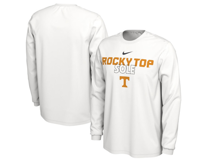  Tennessee Volunteers Nike 2023 On Court Bench Long Sleeve T-Shirt - White