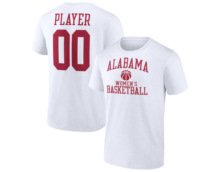 Alabama Crimson Tide Fanatics Branded Women's Basketball Pick-A-Player NIL Gameday Tradition T-Shirt - White