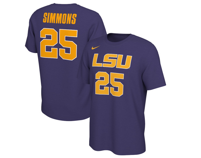 Ben Simmons LSU Tigers Nike Retro Alumni Basketball Jersey T-Shirt - Purple