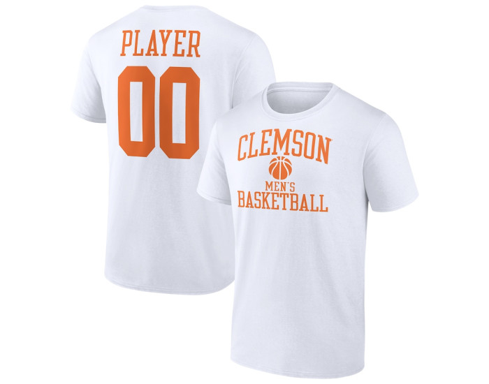 Clemson Tigers Fanatics Branded Men's Basketball Pick-A-Player NIL Gameday Tradition T-Shirt - White