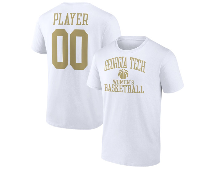 Georgia Tech Yellow Jackets Fanatics Branded Women's Basketball Pick-A-Player NIL Gameday Tradition T-Shirt - White