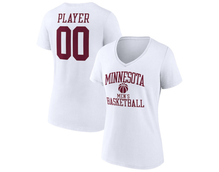 Minnesota Golden Gophers Fanatics Branded Men's Basketball Women's Pick-A-Player NIL Gameday Tradition V-Neck T-Shirt - White