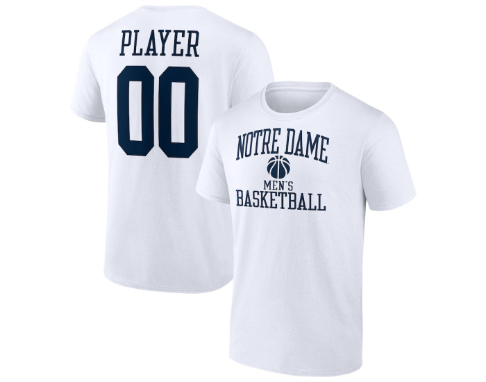 Notre Dame Fighting Irish Fanatics Branded Men's Basketball Pick-A-Player NIL Gameday Tradition T-Shirt - White