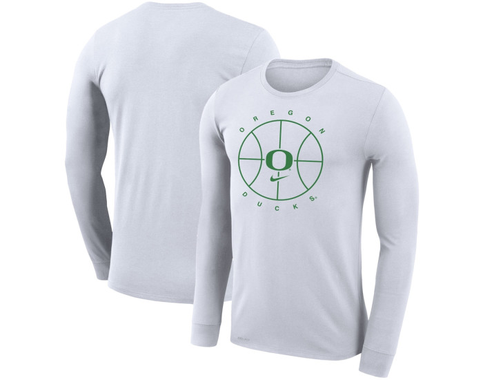 Oregon Ducks Nike Basketball Icon Legend Performance Long Sleeve T-Shirt - White