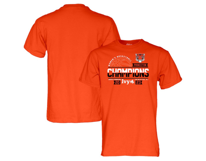 Princeton Tigers Blue 84 2023 Ivy League Women's Basketball Conference Tournament Champions T-Shirt - Orange