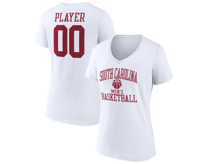 South Carolina Gamecocks Fanatics Branded Men's Basketball Women's Pick-A-Player NIL Gameday Tradition V-Neck T-Shirt - White