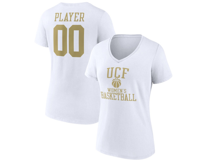 UCF Knights Fanatics Branded Women's Basketball Women's Pick-A-Player NIL Gameday Tradition V-Neck T-Shirt - White