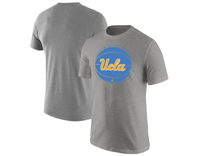 UCLA Bruins Jordan Brand Basketball Logo T-Shirt - Heather Gray
