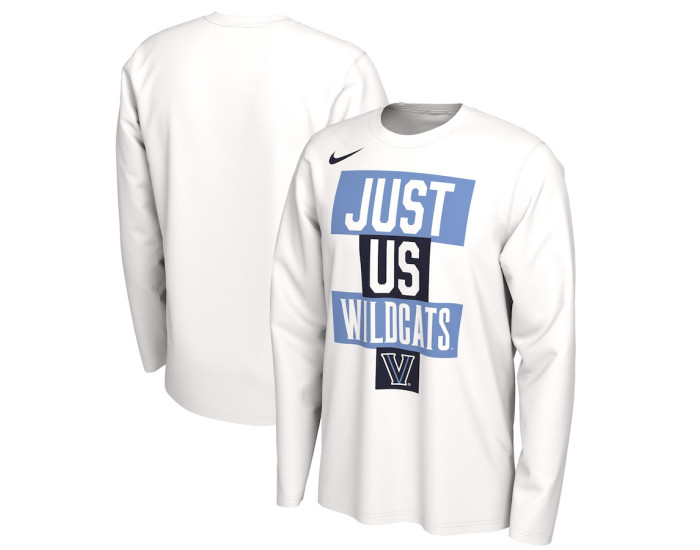 Villanova Wildcats Nike 2021 Postseason Basketball JUST US Bench Legend Long Sleeve T-Shirt - White