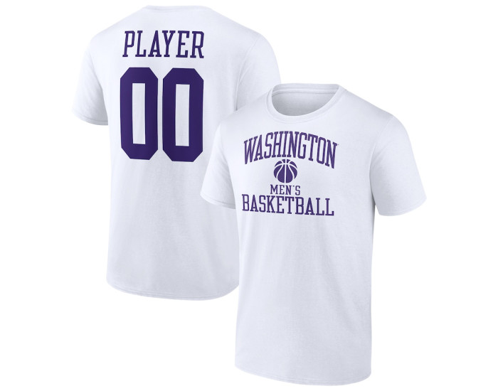 Washington Huskies Fanatics Branded Men's Basketball Pick-A-Player NIL Gameday Tradition T-Shirt - White
