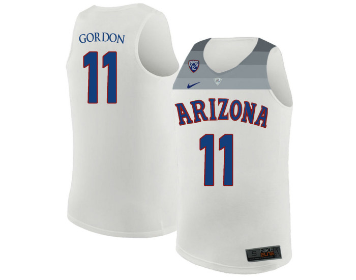 Arizona Wildcats #11 Aaron Gordon Authentic College Basketball Jersey White