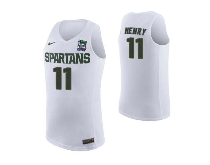 Youth Aaron Henry Michigan State Spartans White 2019 Final Four Authentic College Basketball Jersey