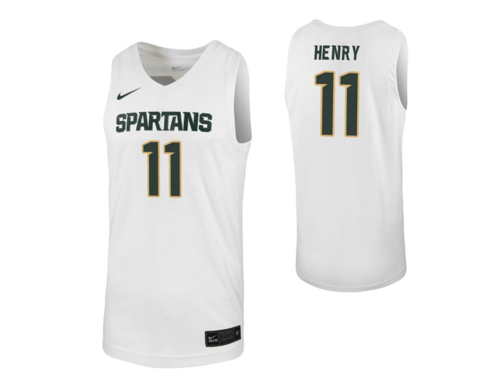 Youth Michigan State Spartans #11 Aaron Henry White Authentic College Basketball Jersey