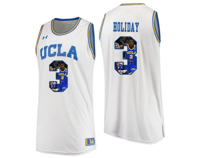 UCLA Bruins #3 Aaron Holiday Authentic College Basketball Jersey White
