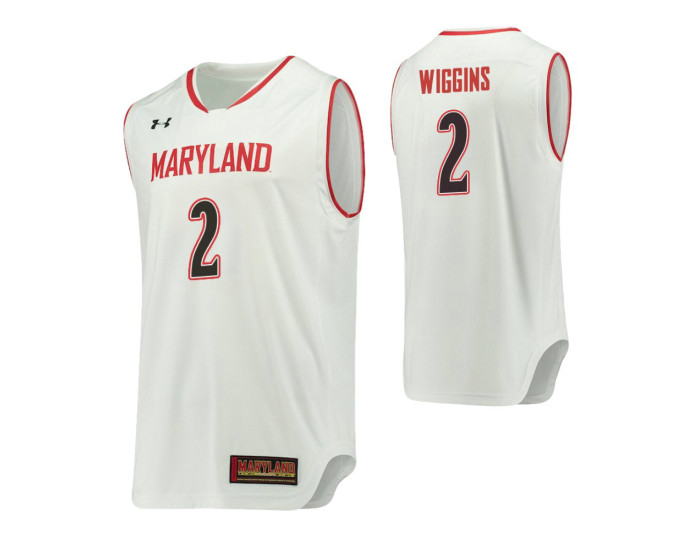 Maryland Terrapins Aaron Wiggins Replica College Basketball Jersey White