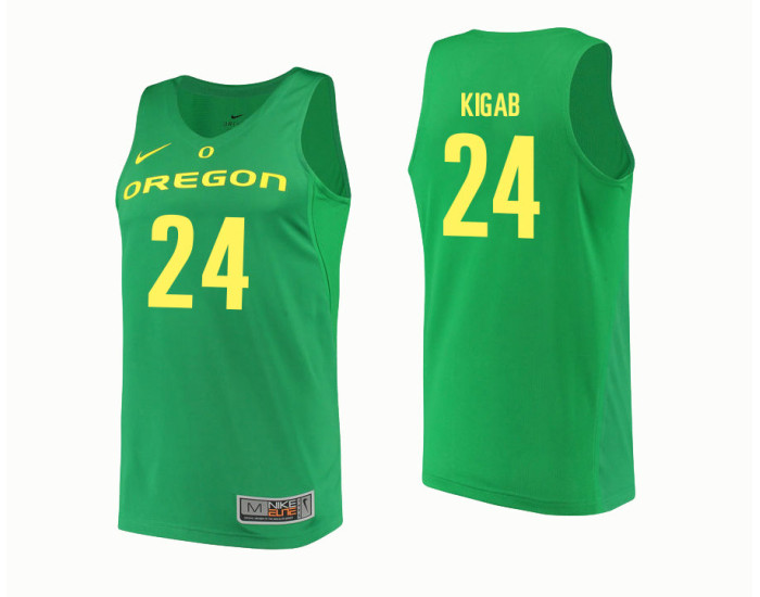 Youth Oregon Ducks #24 Abu Kigab Authentic College Basketball Jersey Green