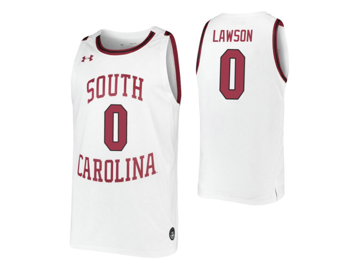 AJ Lawson Authentic College Basketball Jersey White South Carolina Gamecocks