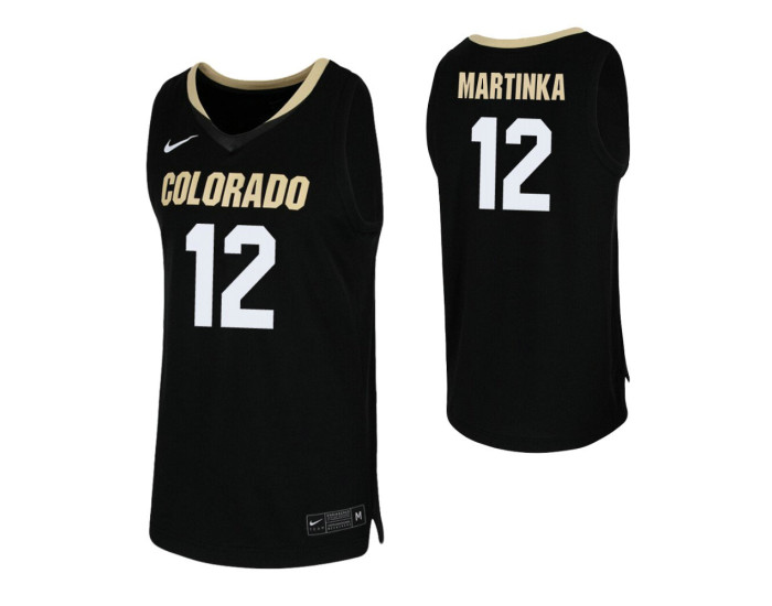 Colorado Buffaloes #12 AJ Martinka Black Authentic College Basketball Jersey