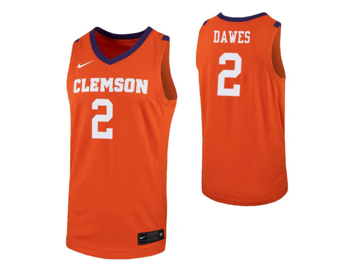 Al-Amir Dawes Authentic College Basketball Jersey Orange Clemson Tigers