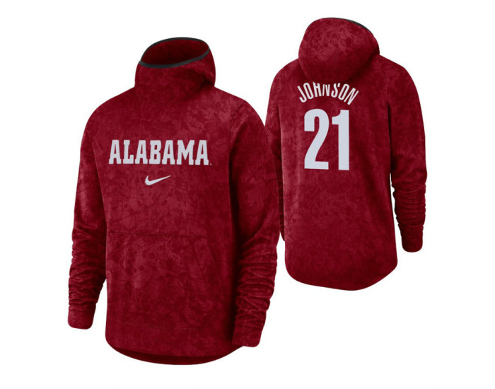 Alabama Crimson Tide Britton Johnson Crimson Basketball Spotlight Pullover Hoodie