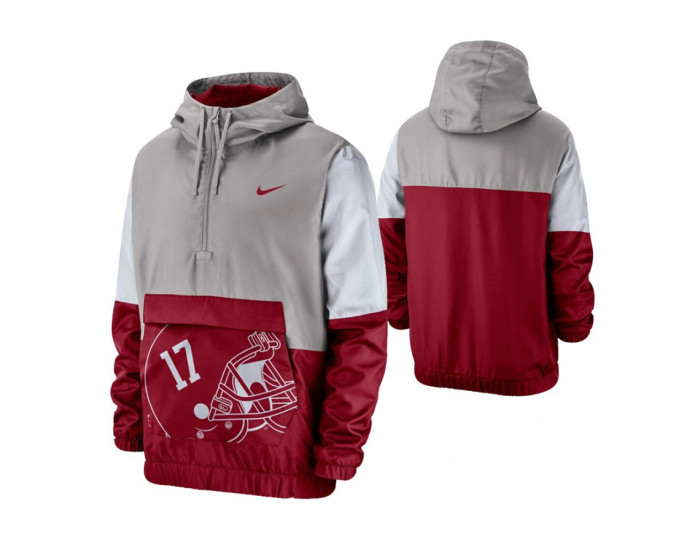 Alabama Crimson Tide Gray Colorblock Anorak Quarter-Zip Jacket