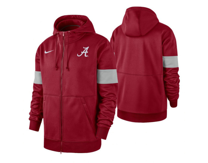 Alabama Crimson Tide Crimson 2019 Sideline Therma-FIT Full-Zip Hoodie