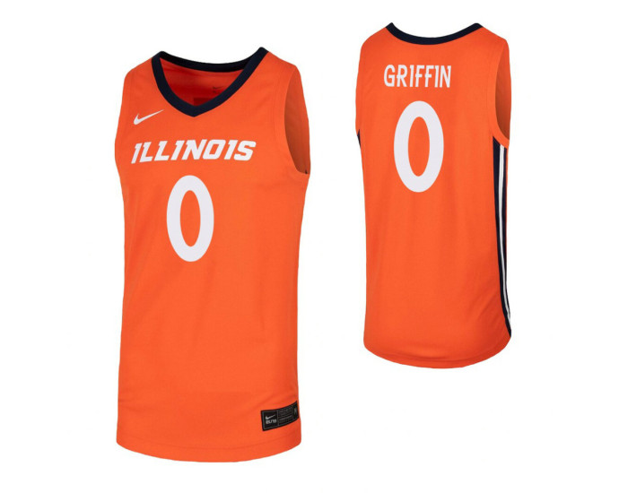 Illinois Fighting Illini #0 Alan Griffin Orange Authentic College Basketball Jersey