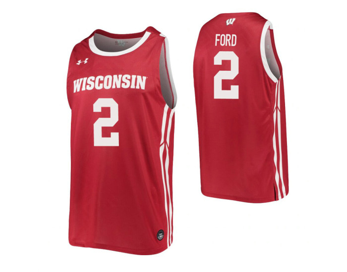 Youth Wisconsin Badgers #2 Aleem Ford Red Authentic College Basketball Jersey
