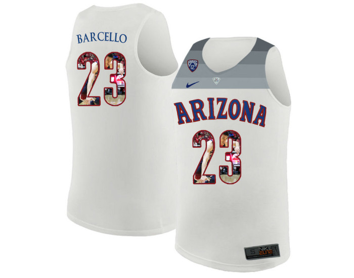 Arizona Wildcats #23 Alex Barcello Authentic College Basketball Jersey White