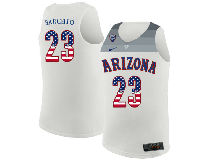 Arizona Wildcats #23 Alex Barcello Authentic College Basketball Jersey White
