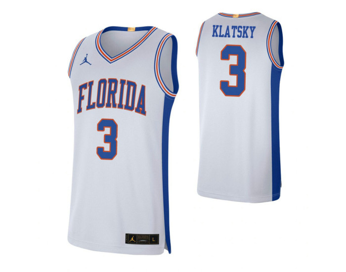 Florida Gators 3 Alex Klatsky Retro Limited Replica College Basketball Jersey White