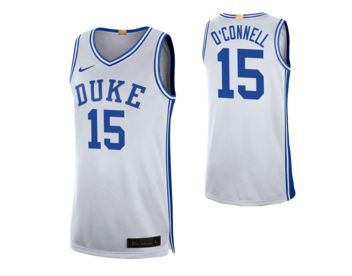 Youth Duke Blue Devils #15 Alex O'Connell White Authentic College Basketball Jersey