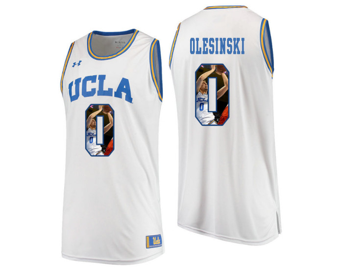 UCLA Bruins #0 Alex Olesinski Authentic College Basketball Jersey White
