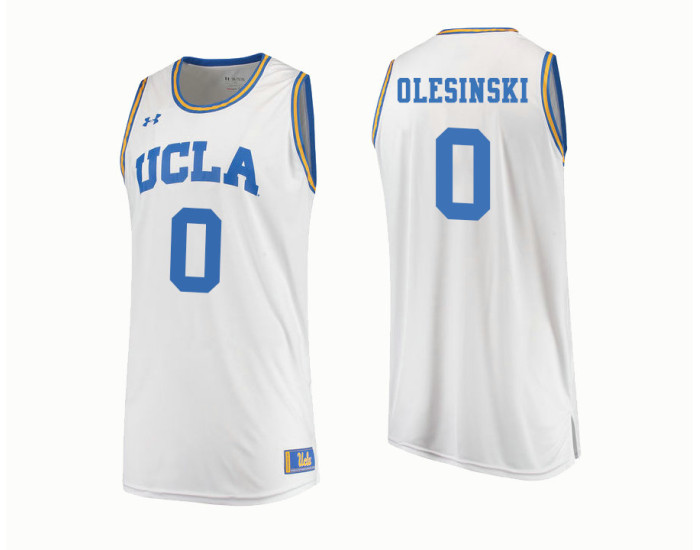 UCLA Bruins #0 Alex Olesinski Authentic College Basketball Jersey White