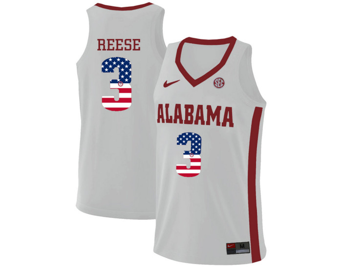 Women's Alabama Crimson Tide #3 Alex Reese Replica College Basketball Jersey White