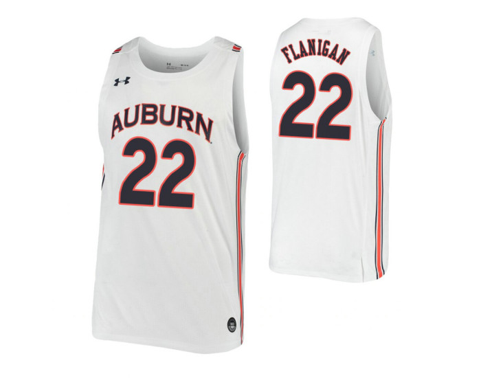 Allen Flanigan Authentic College Basketball Jersey White Auburn Tigers