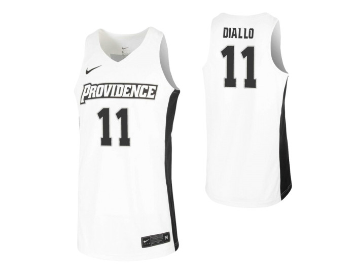 Youth Providence Friars #11 Alpha Diallo White Authentic College Basketball Jersey