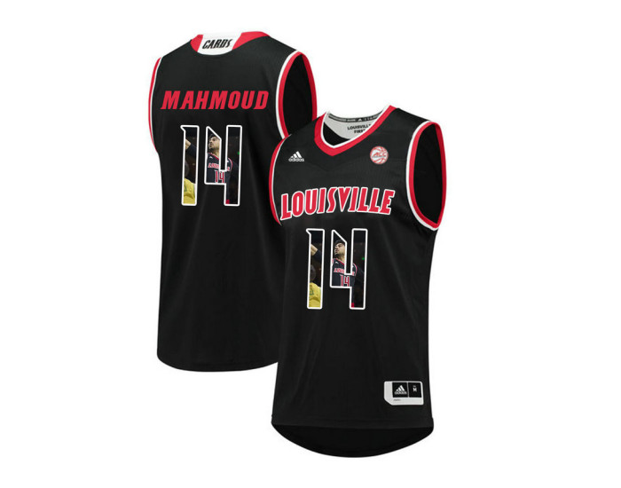 Louisville Cardinals #14 Anas Mahmoud Authentic College Basketball Jersey Black