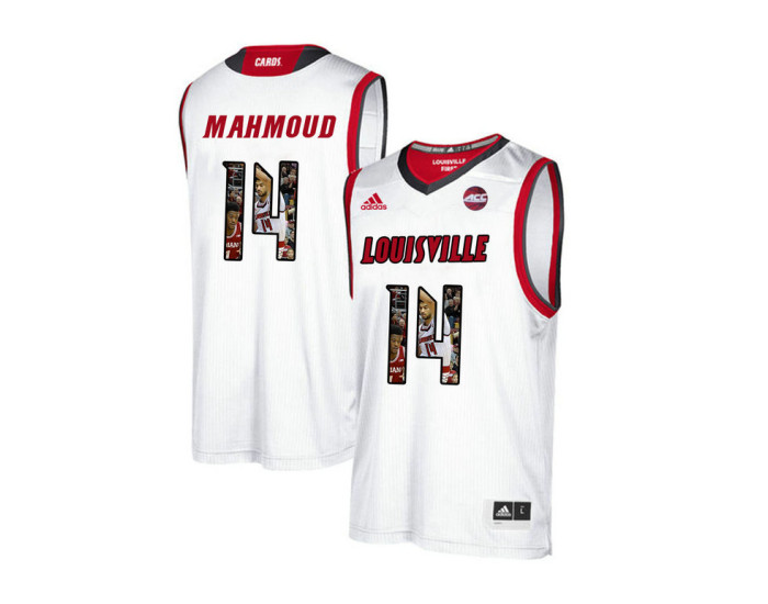 Louisville Cardinals #14 Anas Mahmoud Authentic College Basketball Jersey White