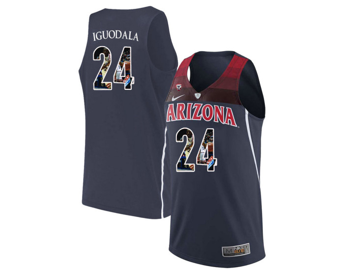 Youth Arizona Wildcats #24 Andre Iguodala Authentic College Basketball Jersey Navy