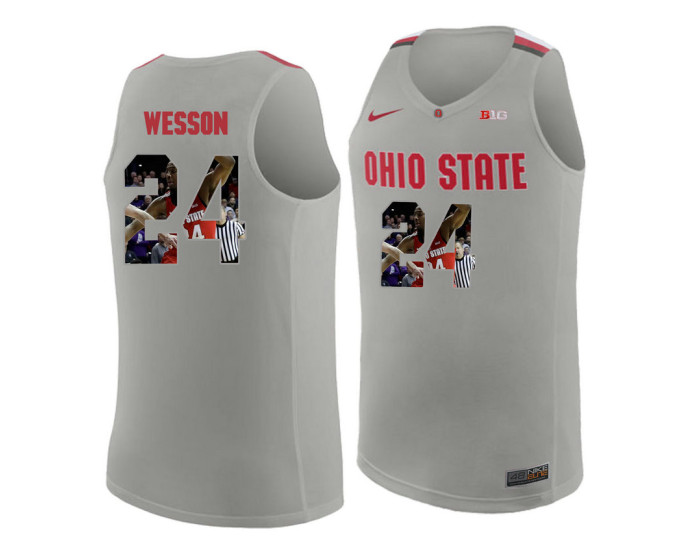 Youth Ohio State Buckeyes #24 Andre Wesson Replica College Basketball Jersey Gray