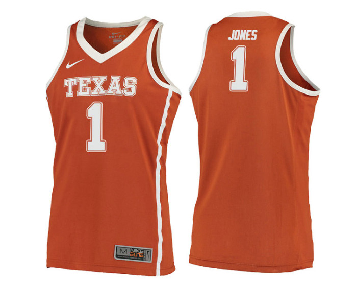 Texas Longhorns #1 Andrew Jones Authentic College Basketball Jersey Orange