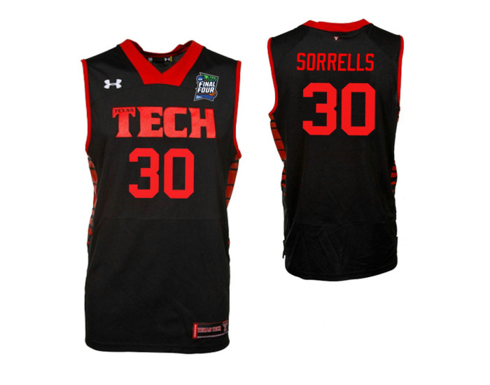 Texas Tech Red Raiders #30 Andrew Sorrells Black Authentic College Basketball Jersey
