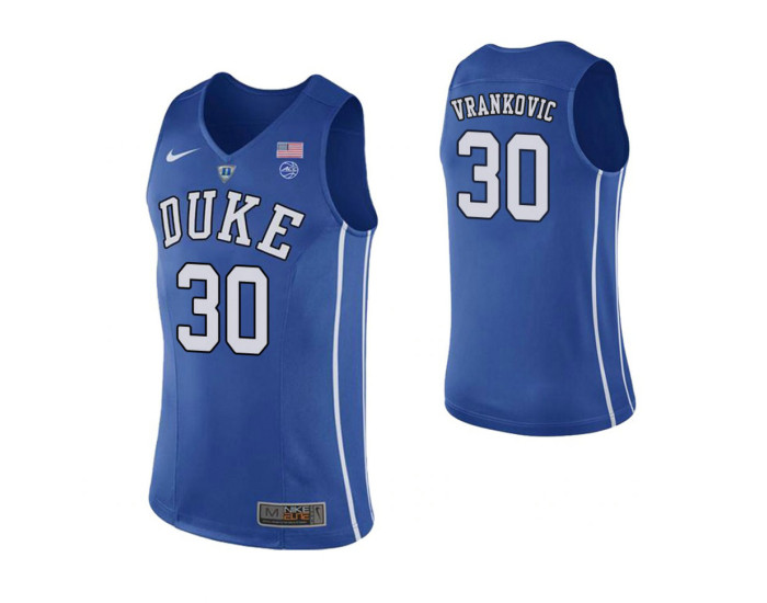 Youth Duke Blue Devils #30 Antonio Vrankovic Performace Authentic College Basketball Jersey Royal