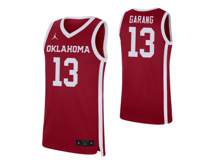 Oklahoma Sooners #13 Anyang Garang Crimson Authentic College Basketball Jersey