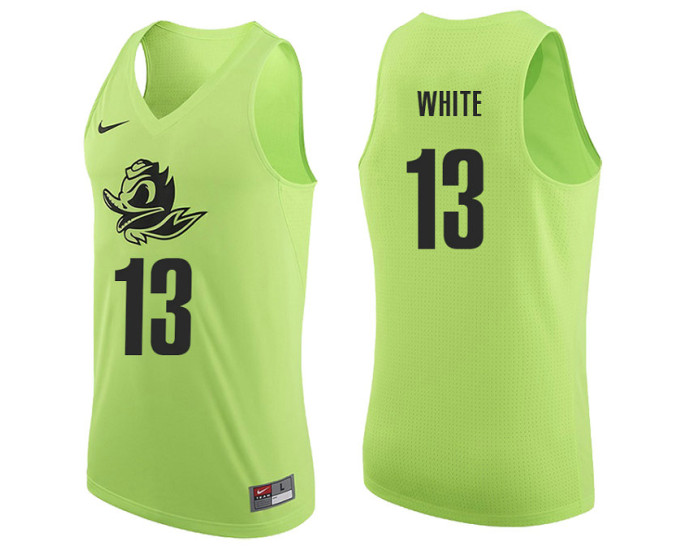Oregon Ducks #13 Paul White Authentic College Basketball Jersey Apple Green