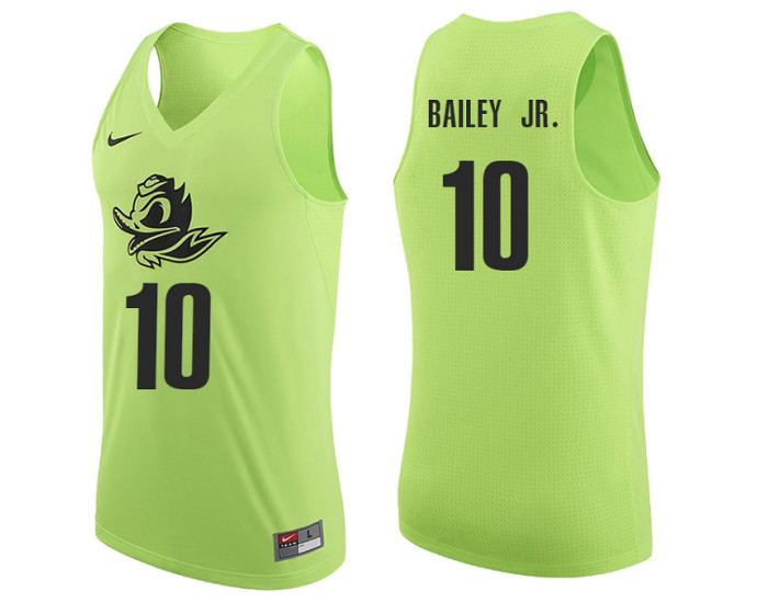 Oregon Ducks #10 Victor Bailey Jr. Authentic College Basketball Jersey Apple Green